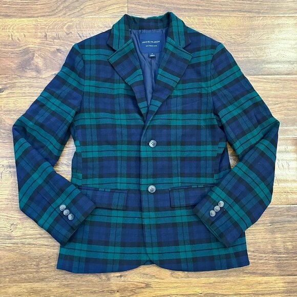 Janie and Jack plaid blackwatch two button blazer 12 - Picture 1 of 4